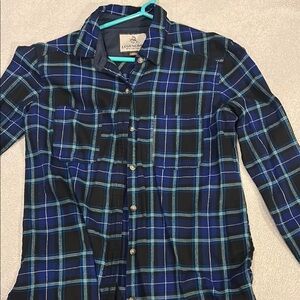 Legendary Whitetails Blue and Black Plaid Button-Up Shirt